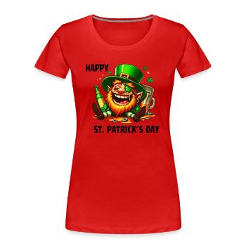 Bonne fête de la Saint-Patrick - T-shirt bio Premium Femme - rouge - Devant - Mia (176cm)