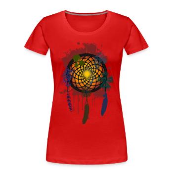 RÊVE GUARD / Dreamcatcher / Dreamcatcher - T-shirt bio Premium Femme - rouge - Devant - Mia (176cm)