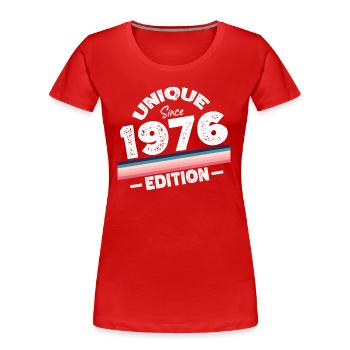 Unique Since 1976 Edition Birthday Vintage 1976 - Women's Premium Organic T-Shirt - red - Front - Mia (176cm)
