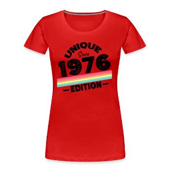 Unique Since 1976 Edition Birthday Vintage 1976 - Women's Premium Organic T-Shirt - red - Front - Mia (176cm)