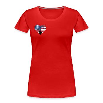 4 juillet Jour de l’indépendance - T-shirt bio Premium Femme - rouge - Devant - Mia (176cm)