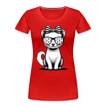 Bretagne Femme Noeud Hermine Bretonne - T-shirt bio Premium Femme - rouge - Devant - Mia (176cm)
