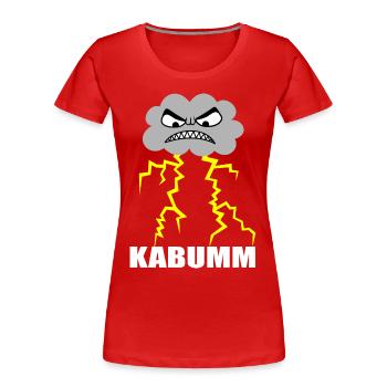 Blitz, Donner, Wetter, Gewitter, Zorn, Wut, Krach - Frauen Premium Bio T-Shirt - Rot - Vorne - Mia (176cm)