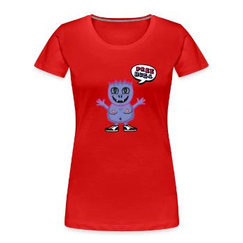 Câlins gratuits - T-shirt bio Premium Femme - rouge - Devant - Mia (176cm)