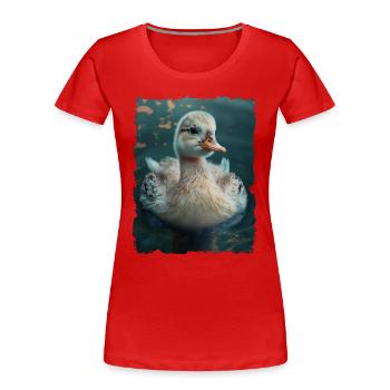 Süße Ente niedliches Entchen - Frauen Premium Bio T-Shirt - Rot - Vorne - Mia (176cm)