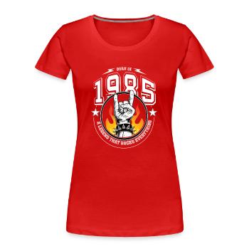 1985 Birthday, rocks everything 40th birthday - Women's Premium Organic T-Shirt - red - Front - Mia (176cm)