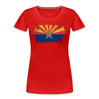 Arizona Flagge - Frauen Premium Bio T-Shirt - Rot - Vorne - Mia (176cm)
