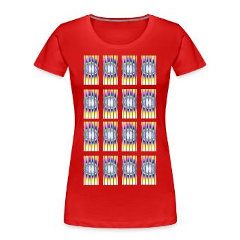 Hypnotisches Design Typ-1 - Frauen Premium Bio T-Shirt - Rot - Vorne - Mia (176cm)