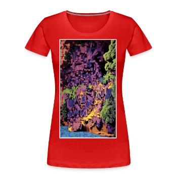 1990 Coast - Frauen Premium Bio T-Shirt - Rot - Vorne - Mia (176cm)