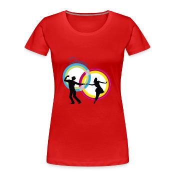 Paar Tänzer tanzen - Frauen Premium Bio T-Shirt - Rot - Vorne - Mia (176cm)
