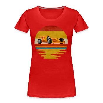 Formula Racing Retro Graphic - Women's Premium Organic T-Shirt - red - Front - Mia (176cm)