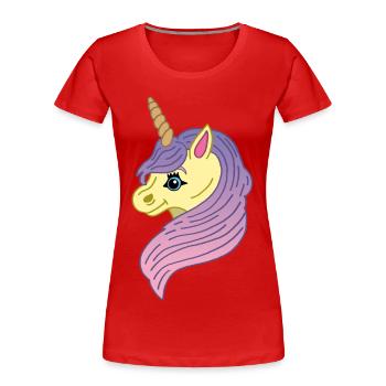 Kawaii Manga Einhorn - Frauen Premium Bio T-Shirt - Rot - Vorne - Mia (176cm)