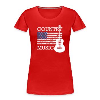 Country Music - Women's Premium Organic T-Shirt - red - Front - Mia (176cm)