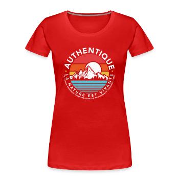 Authentique - T-shirt bio Premium Femme - rouge - Devant - Mia (176cm)