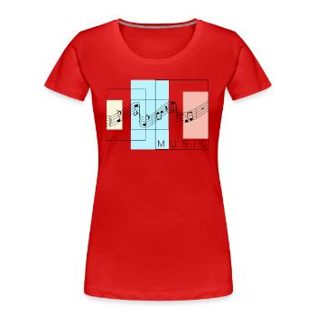 Musik und Pop Art. Ich liebe Musik. - Frauen Premium Bio T-Shirt - Rot - Vorne - Mia (176cm)