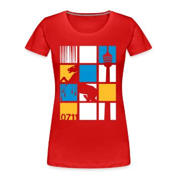 0711 - Frauen Premium Bio T-Shirt - Rot - Vorne - Mia (176cm)