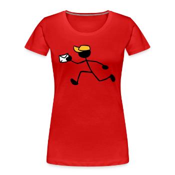 Postman Courier Letter Delivery Express Shipment - Women's Premium Organic T-Shirt - red - Front - Mia (176cm)