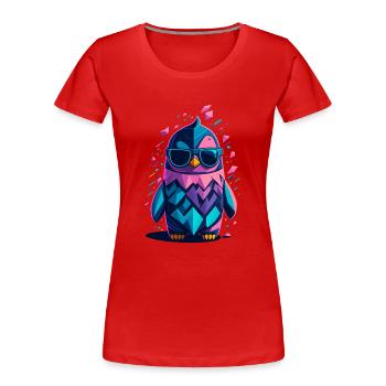 Pingouin cool mignon - T-shirt bio Premium Femme - rouge - Devant - Mia (176cm)