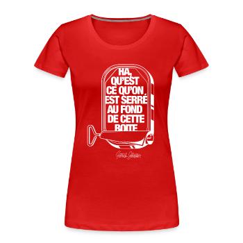 Les Sardines - T-shirt bio Premium Femme - rouge - Devant - Mia (176cm)