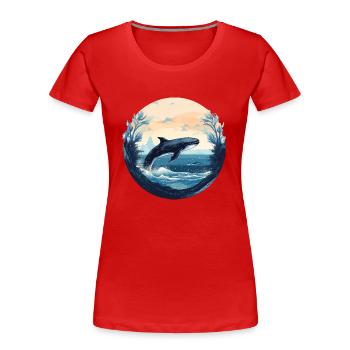 Whale - Women's Premium Organic T-Shirt - red - Front - Mia (176cm)