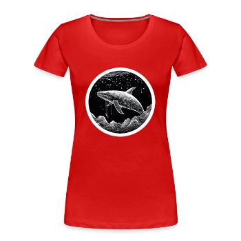 Whale - Women's Premium Organic T-Shirt - red - Front - Mia (176cm)