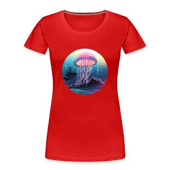 Jellyfish - Women's Premium Organic T-Shirt - red - Front - Mia (176cm)