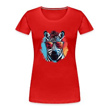 zebra sunglasses - Frauen Premium Bio T-Shirt - Rot - Vorne - Mia (176cm)
