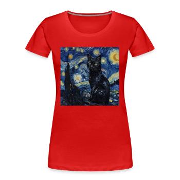 Katze, katzenmotiv - Frauen Premium Bio T-Shirt - Rot - Vorne - Mia (176cm)