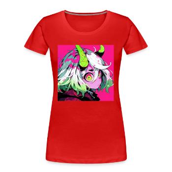 Anime, Demon Girl, Waifu, Japan - Women's Premium Organic T-Shirt - red - Front - Mia (176cm)
