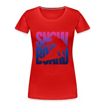 Snowboard Vacation Winter Sports Snowboarder Gift - Women's Premium Organic T-Shirt - red - Front - Mia (176cm)