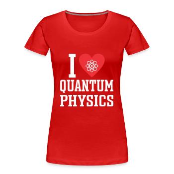 Physique quantique Physiciens scientifiques - T-shirt bio Premium Femme - rouge - Devant - Mia (176cm)