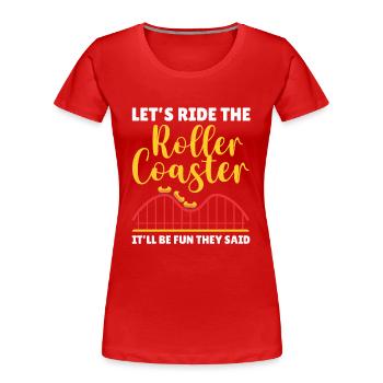 Montagnes Russes Parc d’attractions Parc d’attractions - T-shirt bio Premium Femme - rouge - Devant - Mia (176cm)