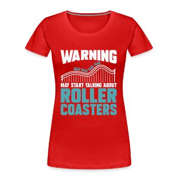 Montagnes Russes Parc d’attractions Parc d’attractions - T-shirt bio Premium Femme - rouge - Devant - Mia (176cm)