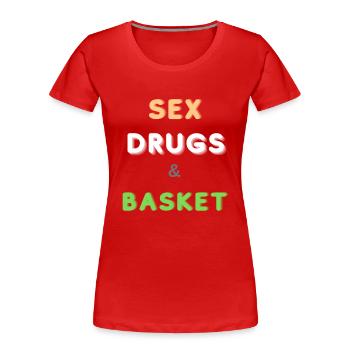 Gift basketball basketball funny sport passion - Women's Premium Organic T-Shirt - red - Front - Mia (176cm)