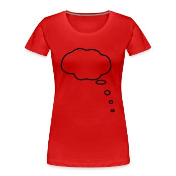 Denkblase_1farbig - Frauen Premium Bio T-Shirt - Rot - Vorne - Mia (176cm)