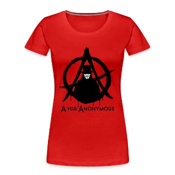 A for Anonymous 2c - Women's Premium Organic T-Shirt - red - Front - Mia (176cm)