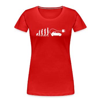 Electric Car Electric Car Evolution - Women's Premium Organic T-Shirt - red - Front - Mia (176cm)