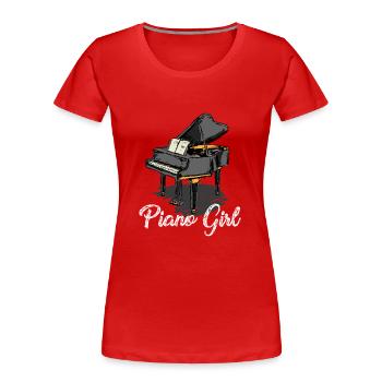 Piano Girl - Klavier - Frauen Premium Bio T-Shirt - Rot - Vorne - Mia (176cm)