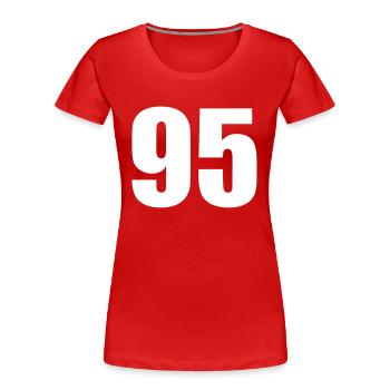 95 - T-shirt bio Premium Femme - rouge - Devant - Mia (176cm)