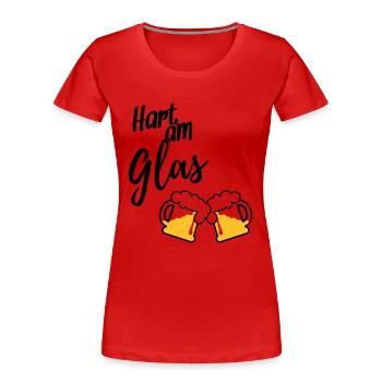 Hart am Glas - Frauen Premium Bio T-Shirt - Rot - Vorne - Mia (176cm)