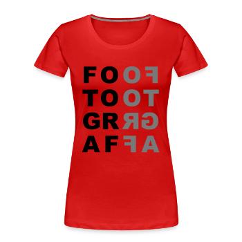 photographe - T-shirt bio Premium Femme - rouge - Devant - Mia (176cm)