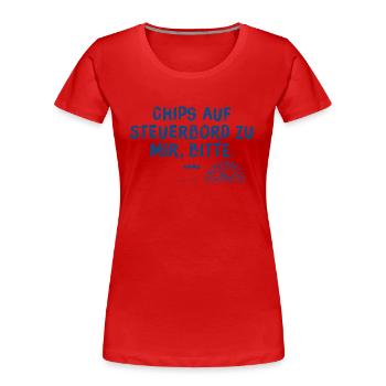 Meersinn / Chips - Frauen Premium Bio T-Shirt - Rot - Vorne - Mia (176cm)