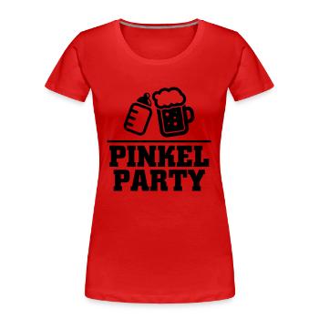 Pinkel Party - Women's Premium Organic T-Shirt - red - Front - Mia (176cm)