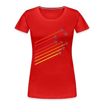 fliegen - Frauen Premium Bio T-Shirt - Rot - Vorne - Mia (176cm)