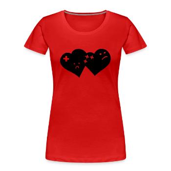 coeur comique - T-shirt bio Premium Femme - rouge - Devant - Mia (176cm)