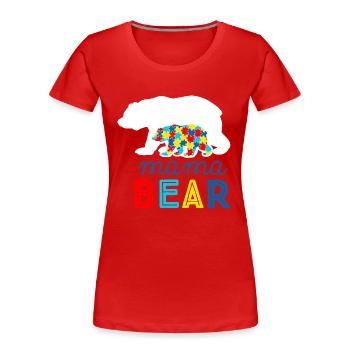 Autismus Autist ADHS Mutter Mama Asperger Geschenk - Frauen Premium Bio T-Shirt - Rot - Vorne - Mia (176cm)