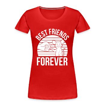 Beste Freunde für immer - Ratte Ratten Haustier - Frauen Premium Bio T-Shirt - Rot - Vorne - Mia (176cm)