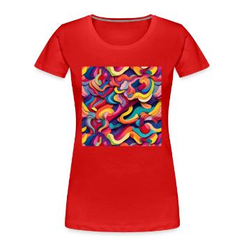 Farbenfroh - Frauen Premium Bio T-Shirt - Rot - Vorne - Mia (176cm)