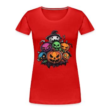 Halloween Party Figuren - Frauen Premium Bio T-Shirt - Rot - Vorne - Mia (176cm)