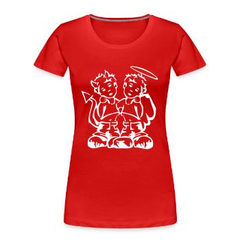 Ange ou Démon - T-shirt bio Premium Femme - rouge - Devant - Mia (176cm)
